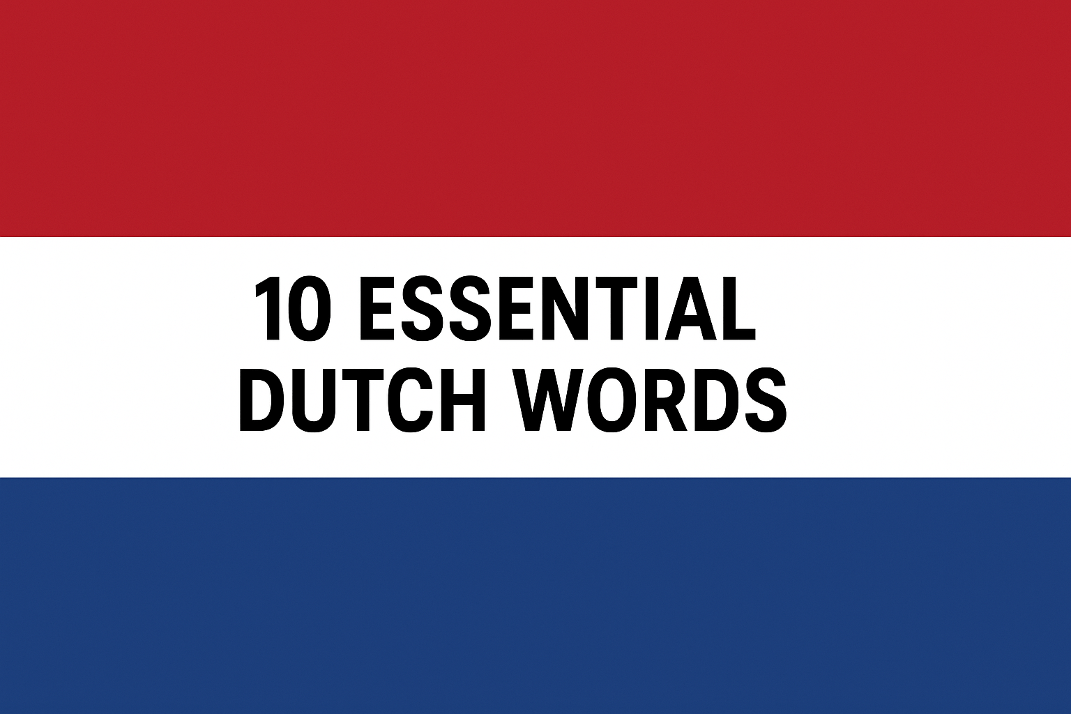 10 essential dutch words